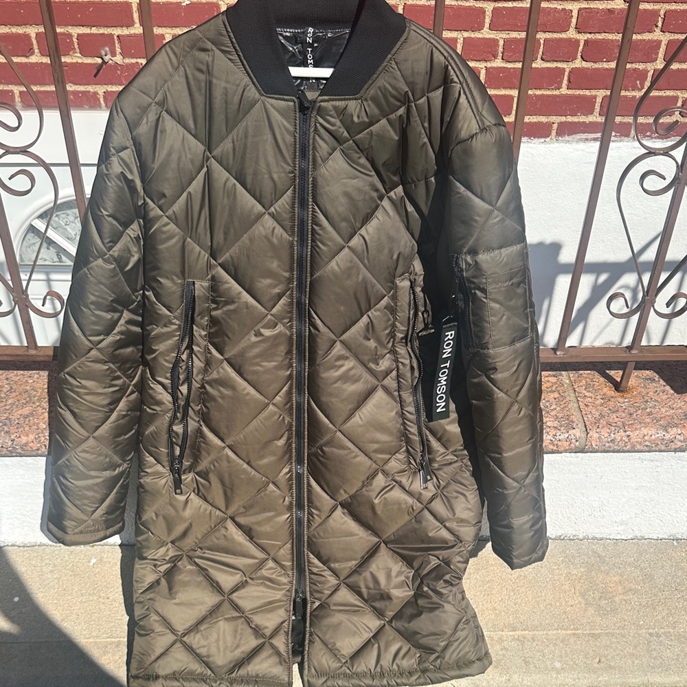 IRO Quilted Khaki Puffer Coat